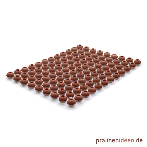 Mini-Pralinenhohlkugeln Vollmilch, 1 Lage mit 108 Stück